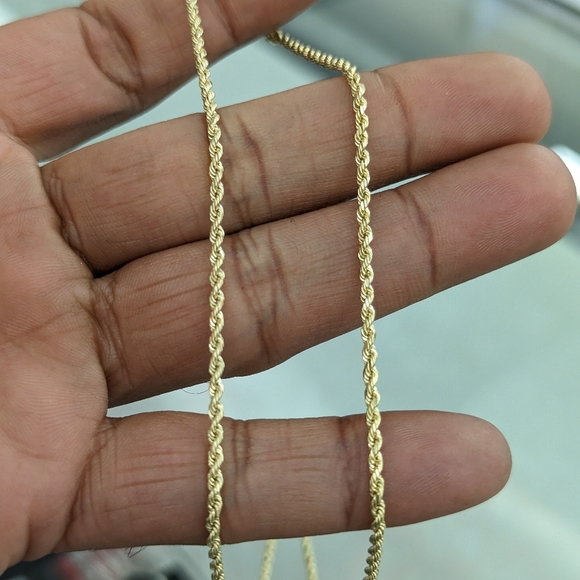 10kt real gold rope chain 2mm 22 Inch - Picture 8 of 8